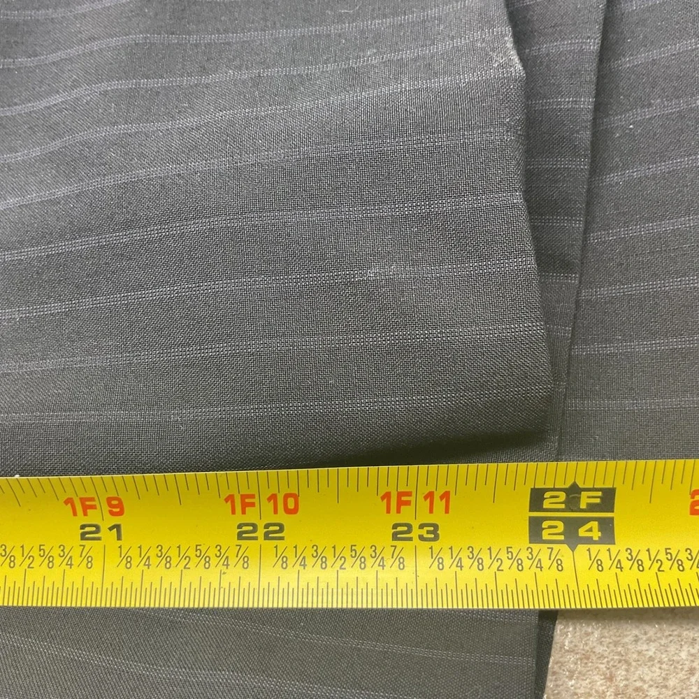 Hugo Boss Mens Pinstripe Suit Jacket Charcoal Grey Two Button Blazer 46R